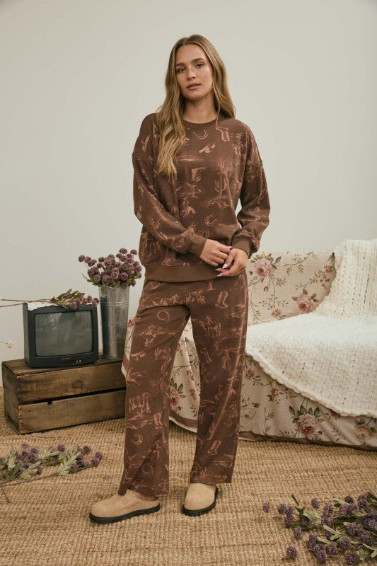 Brown Western Sweatpants