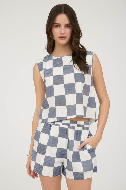 Checkered Linen Set