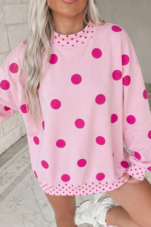 Pink Polka Dot Sweatshirt