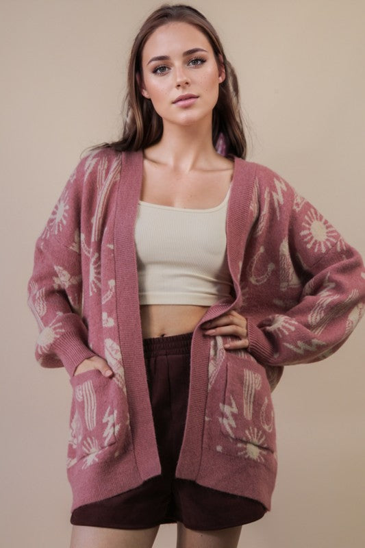 Oversized Western Cardigan