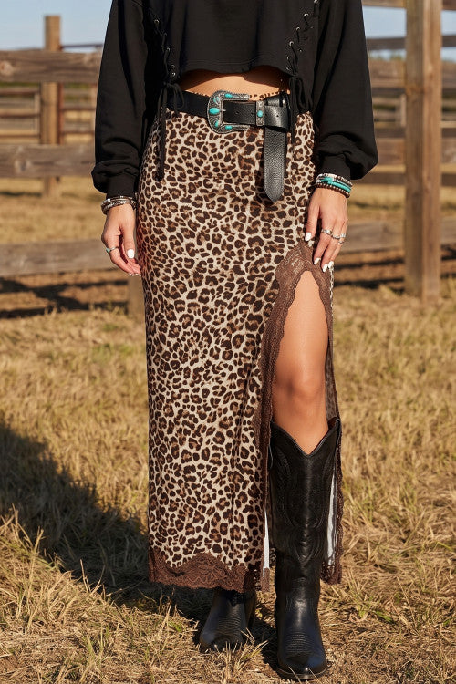 Cheetah & Lace Skirt
