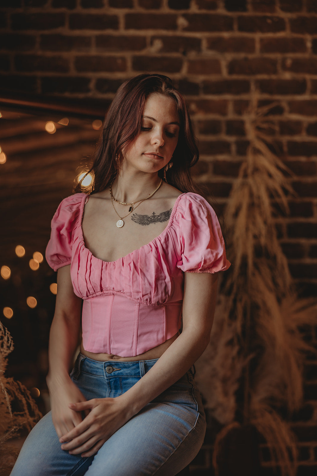 Pink Corset Tie Top