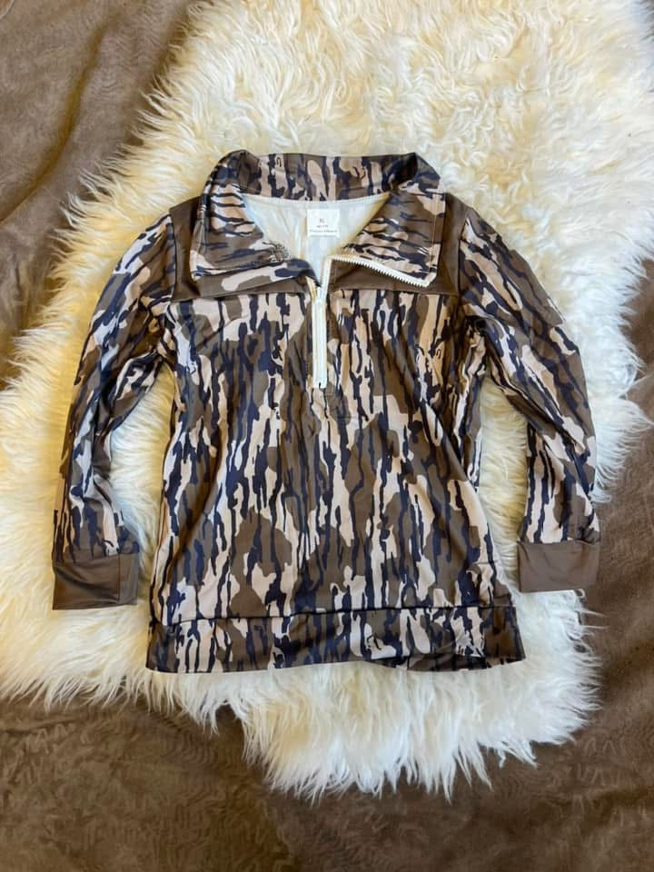 Kids Bottomland Camo 1/4 Zip