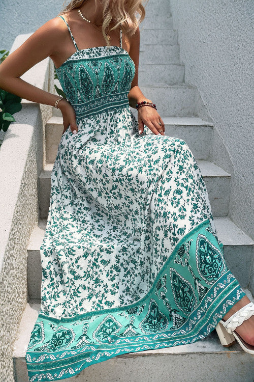 Green Boho Maxi Dress