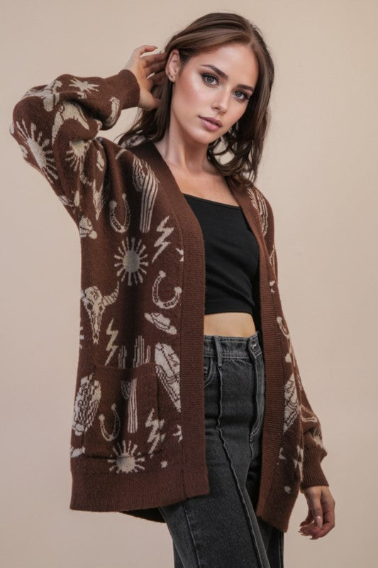 Oversized Western Cardigan