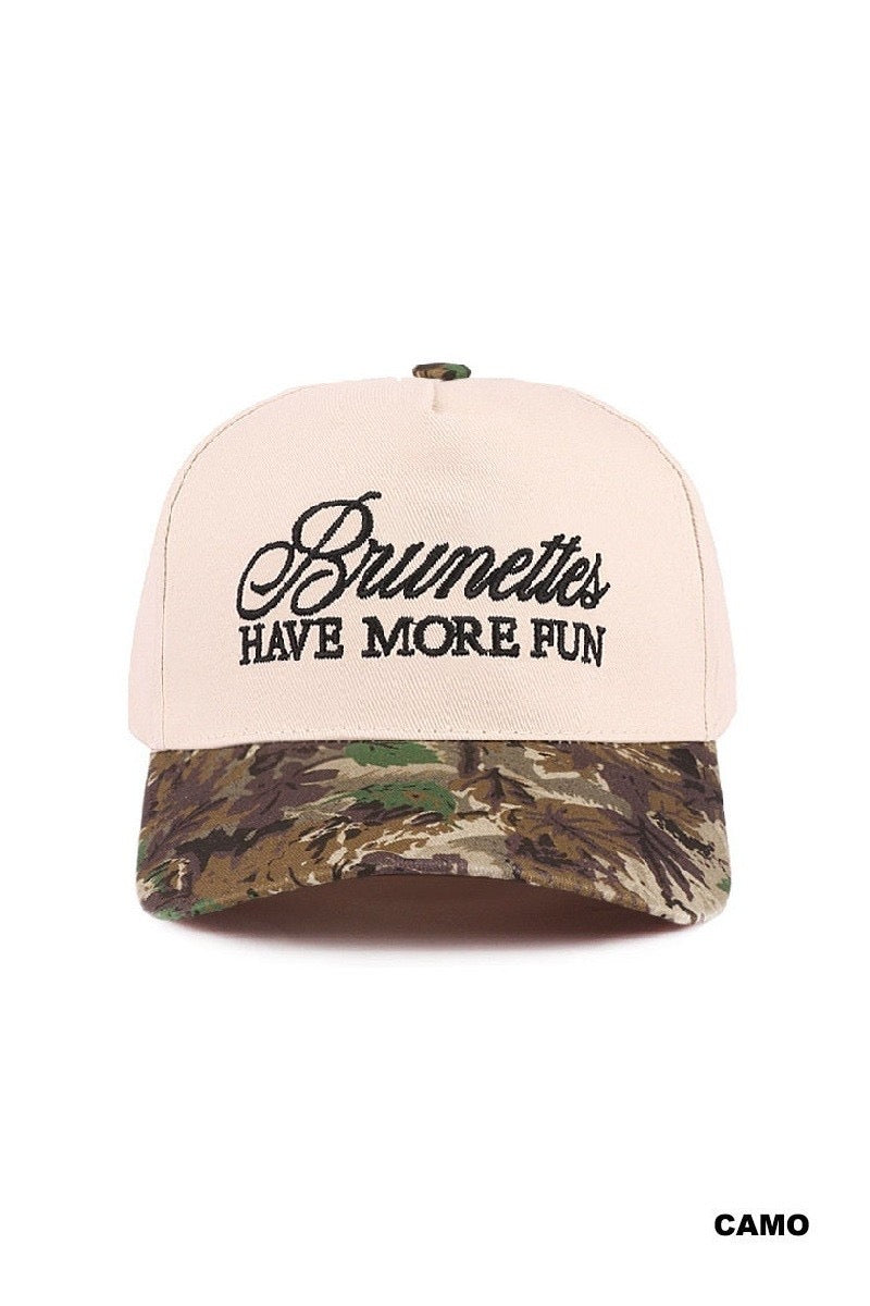 Brunettes have more fun Trucker Hat-Camo