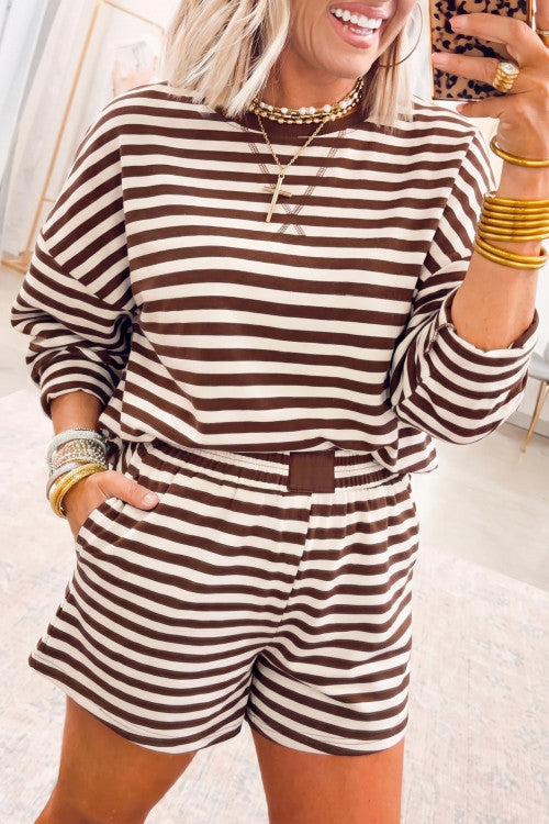 Coffee Striped Set