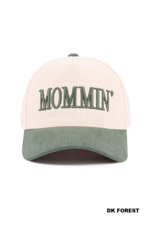 Mommin Corduroy Trucker Hat- Forest