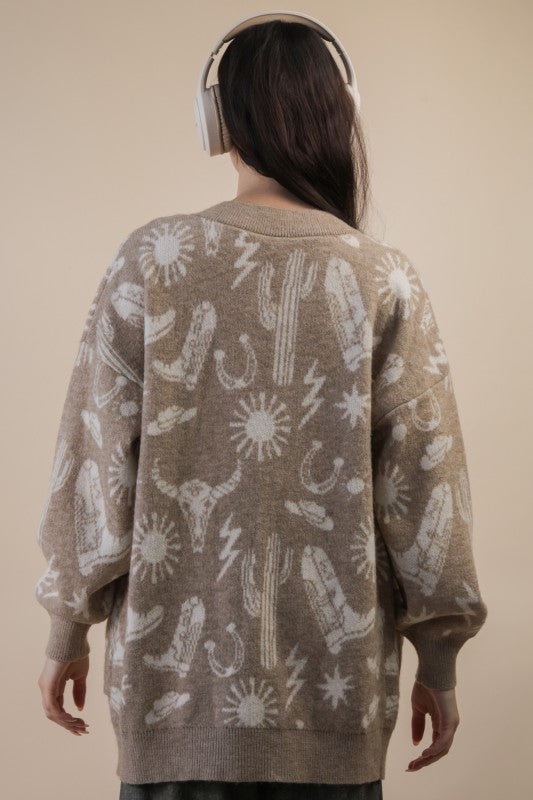 Oversized Western Cardigan