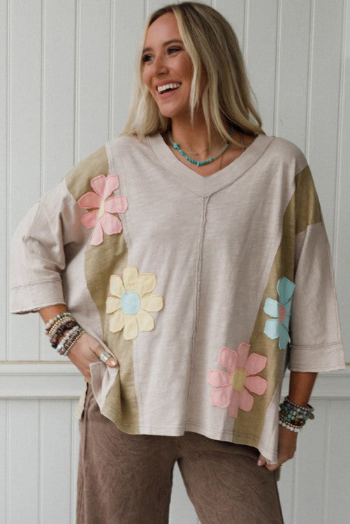 Floral patchwork top