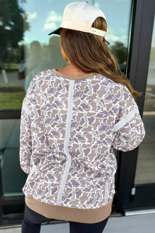 Khaki Trim Camo Pullover
