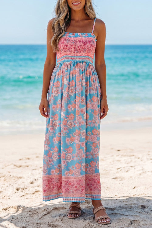 Sky Blue Boho Maxi Dress