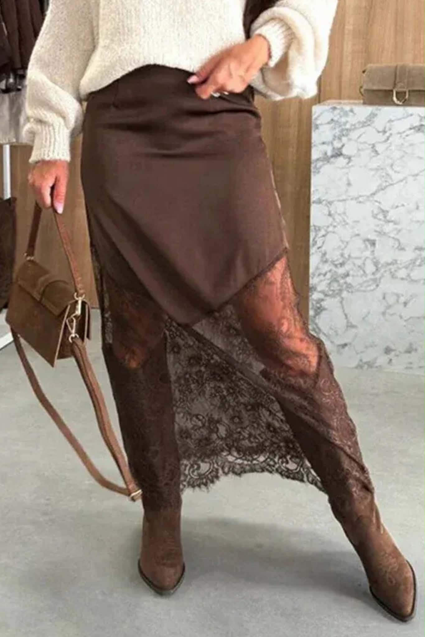 Brown Lace Skirt