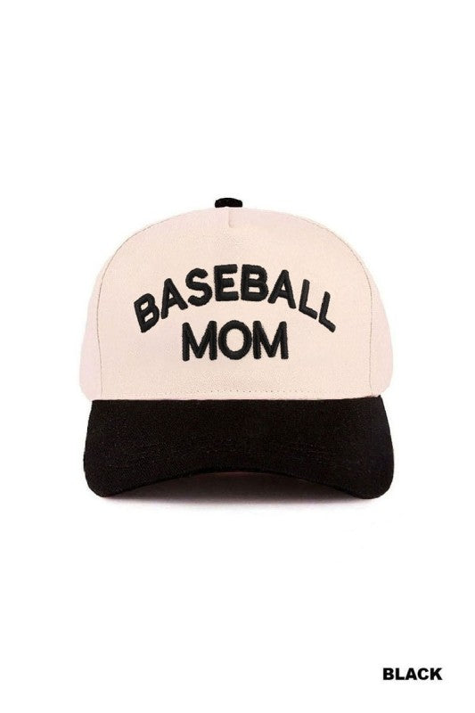 Baseball Mom- Black Trucker Hat