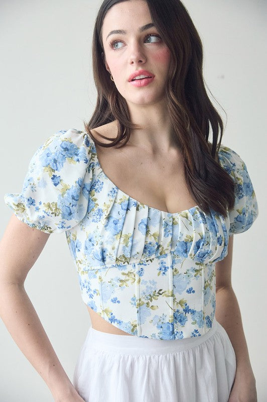 Floral Corset Tie Top