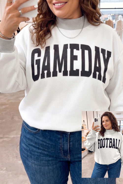 Football Game Day Double Side Printed Reversible Sweatshirt