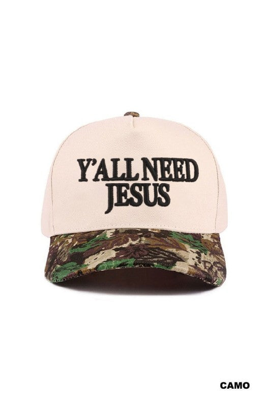 Yall need Jesus Trucker Hat- Camo