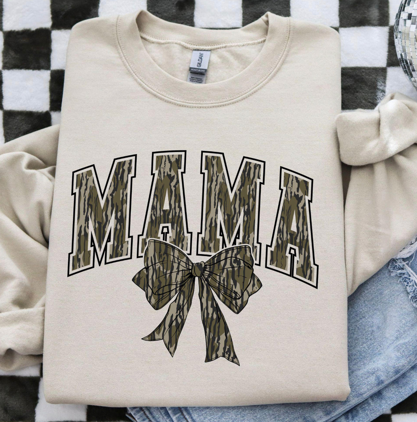 Mama Camo Bow Sweatshirt