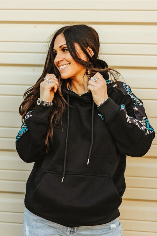 Black Aztec Western Sweatshirt