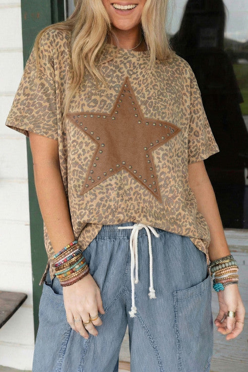 Leopard Star Top