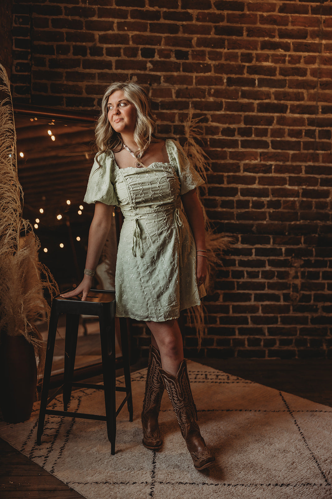 Green Eyelet Dress