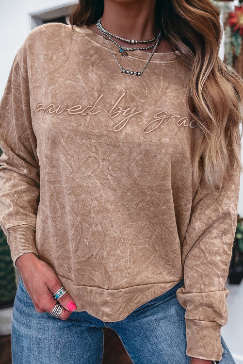 Saved By Grace Mocha Sweatshirt