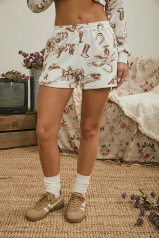 Cream Western Shorts