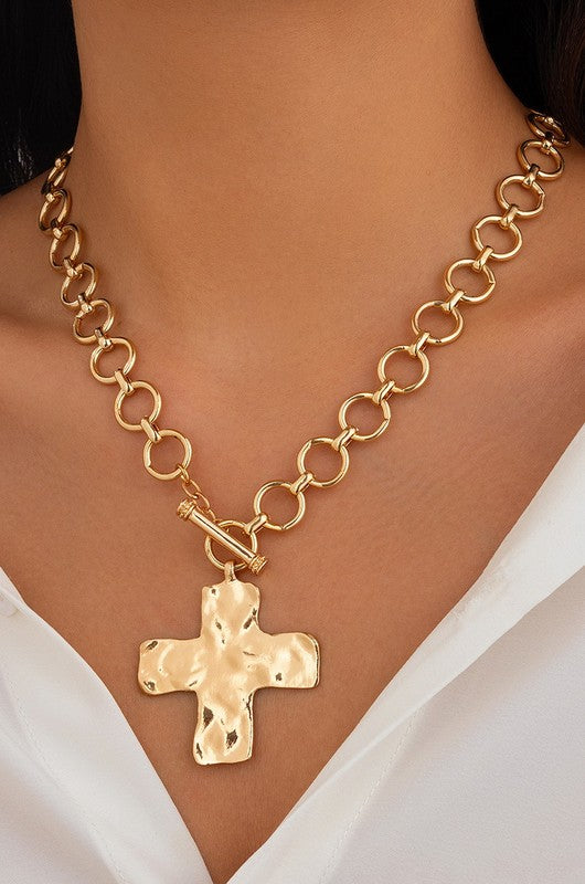 Gold Chunky Large Cross