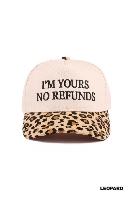 I’m yours no refunds Trucker Hat-Leopard
