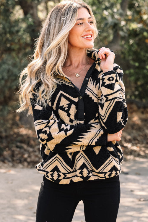 Black Aztec Pullover
