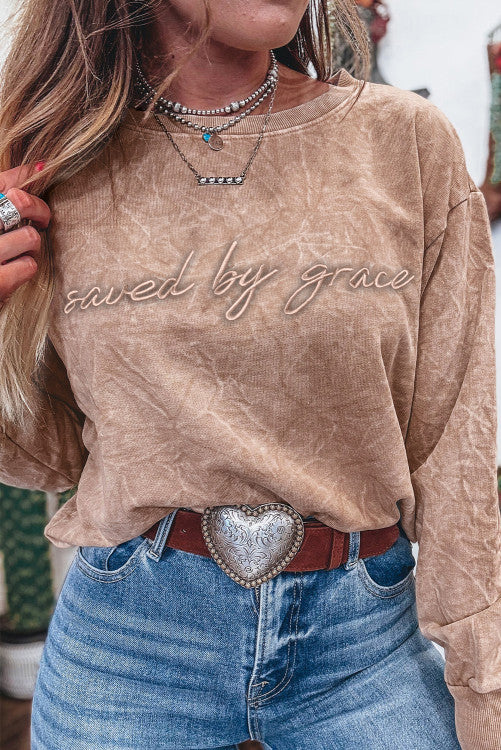 Saved By Grace Mocha Sweatshirt