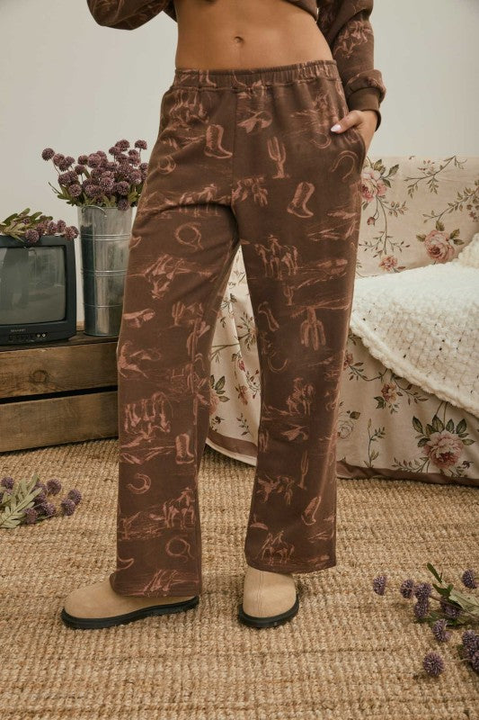Brown Western Sweatpants