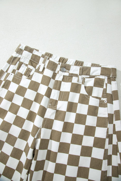 Checkered Barrel Pants