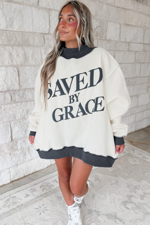 Saved By Grace Beige Mockneck