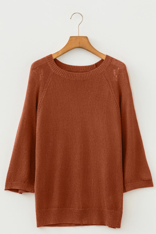 Coffee Ribbed Sweater