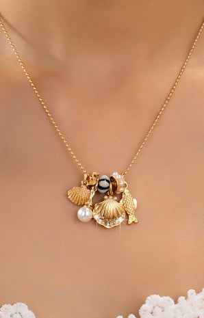 Beach Cluster Charm Necklace in