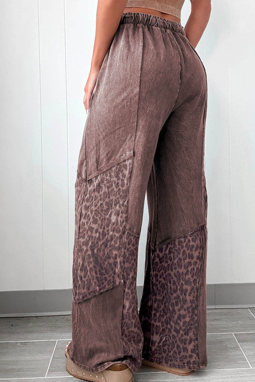Leopard Acid Wash Pants