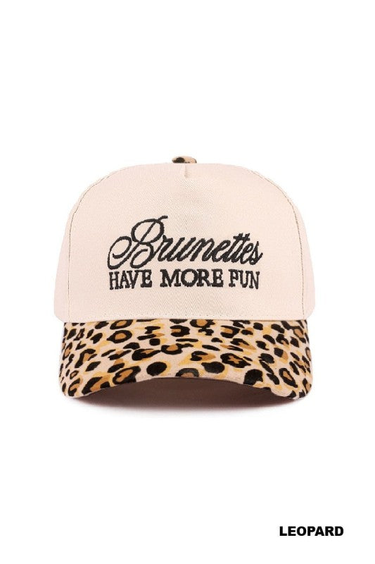 Brunettes have more fun Trucker Hat-Leopard