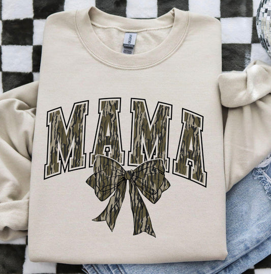 Mama Camo Bow Sweatshirt