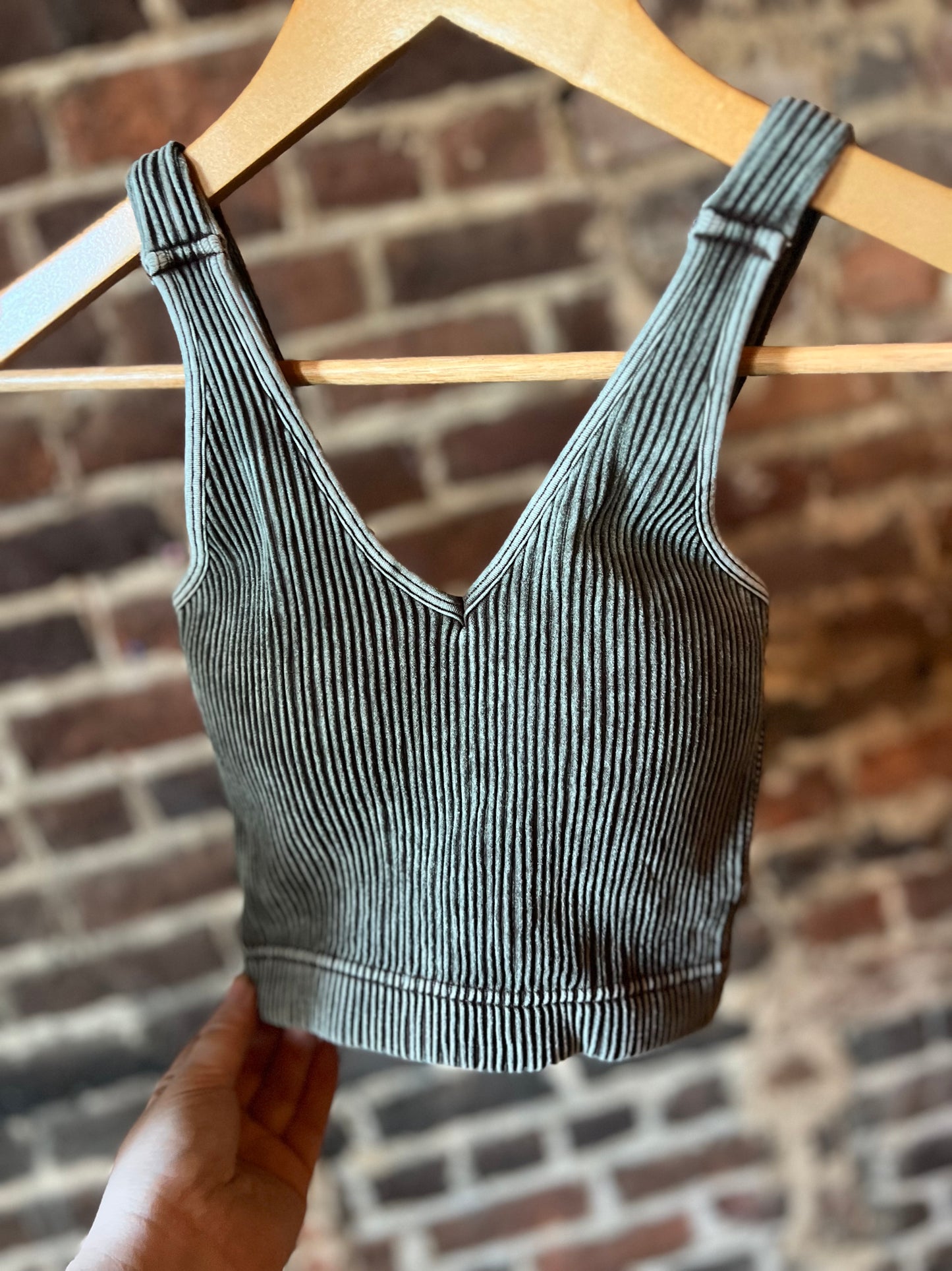 Brown Ribbed Tank