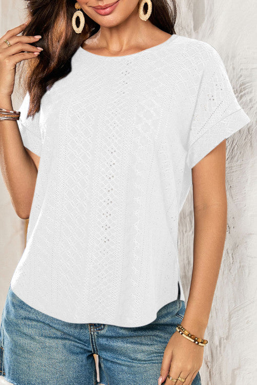 White Eyelet Top