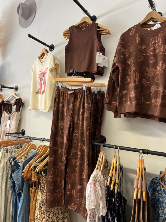 Brown Western Set - Sweatpants