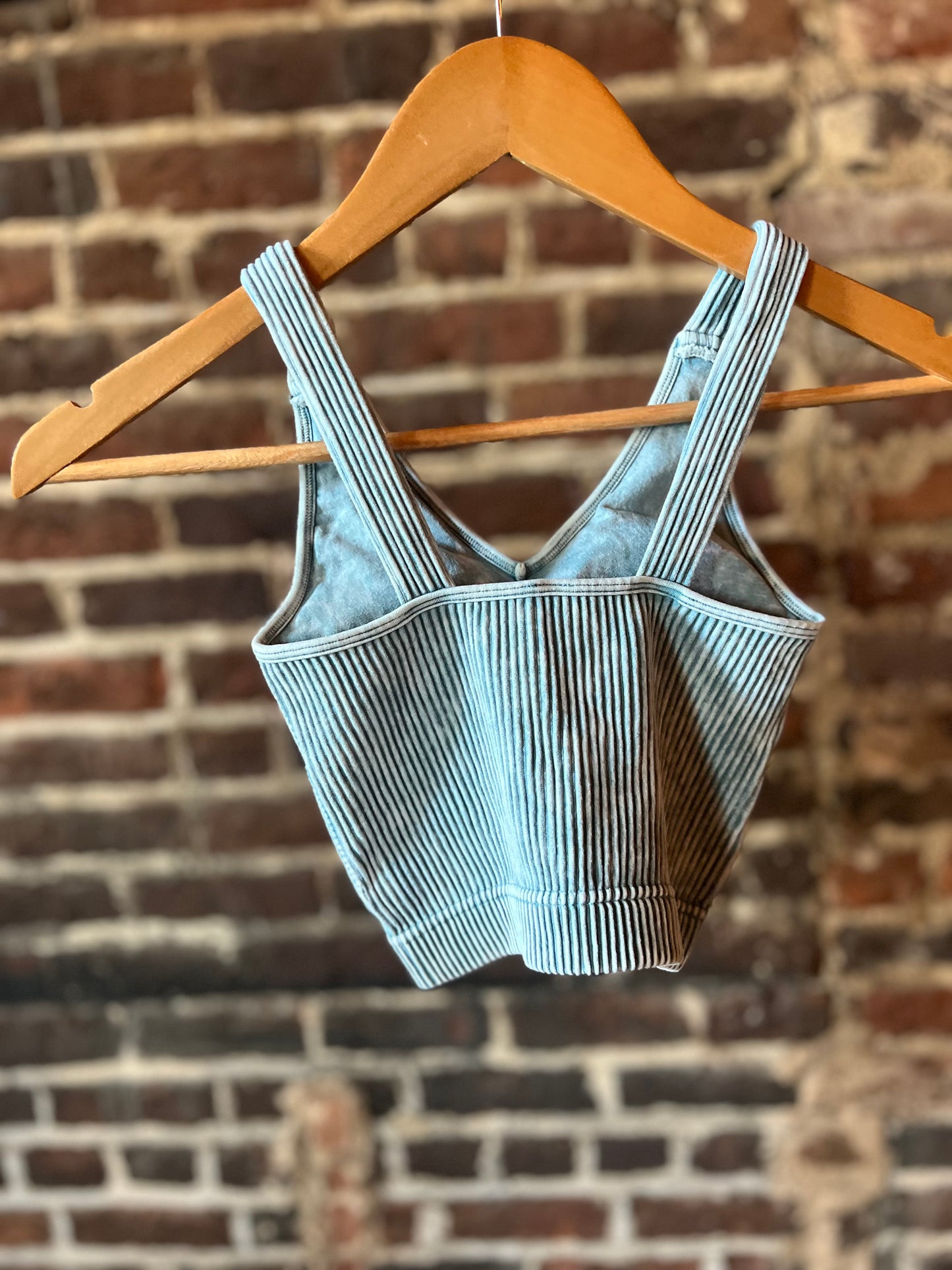 Dusty Blue Ribbed Tank