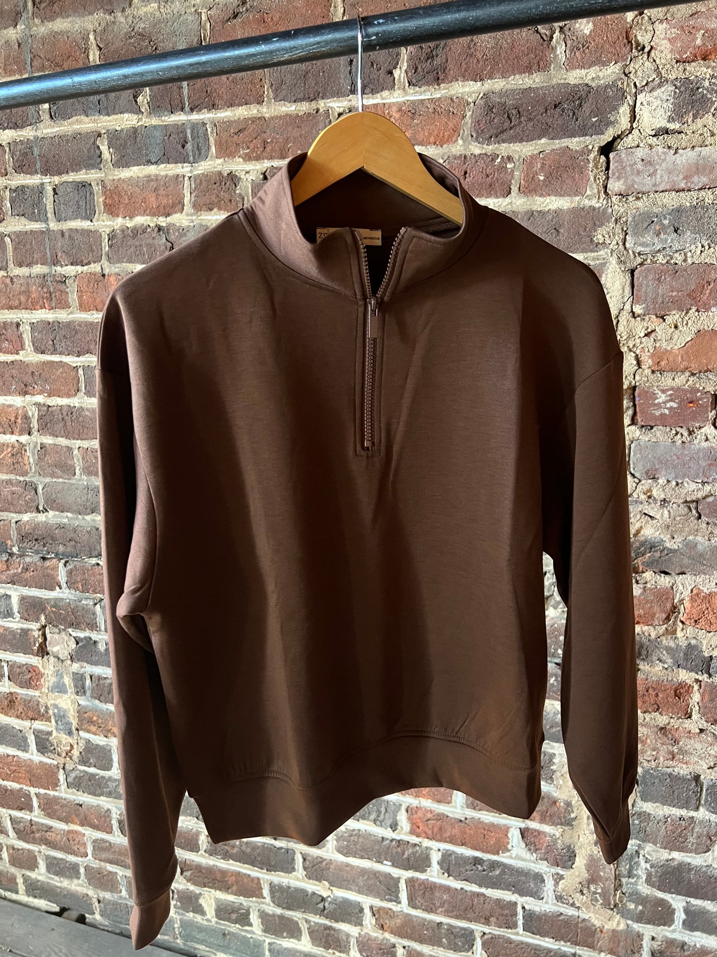 Brown 1/4 Zip Jacket