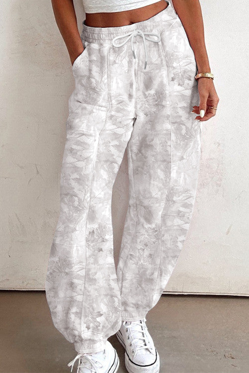 Beige Camo Baggy Sweatpants