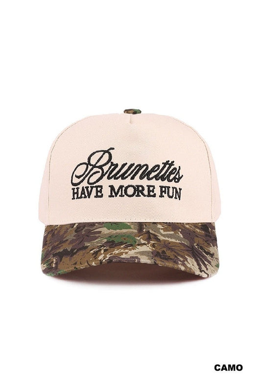 Brunettes have more fun Trucker Hat-Camo