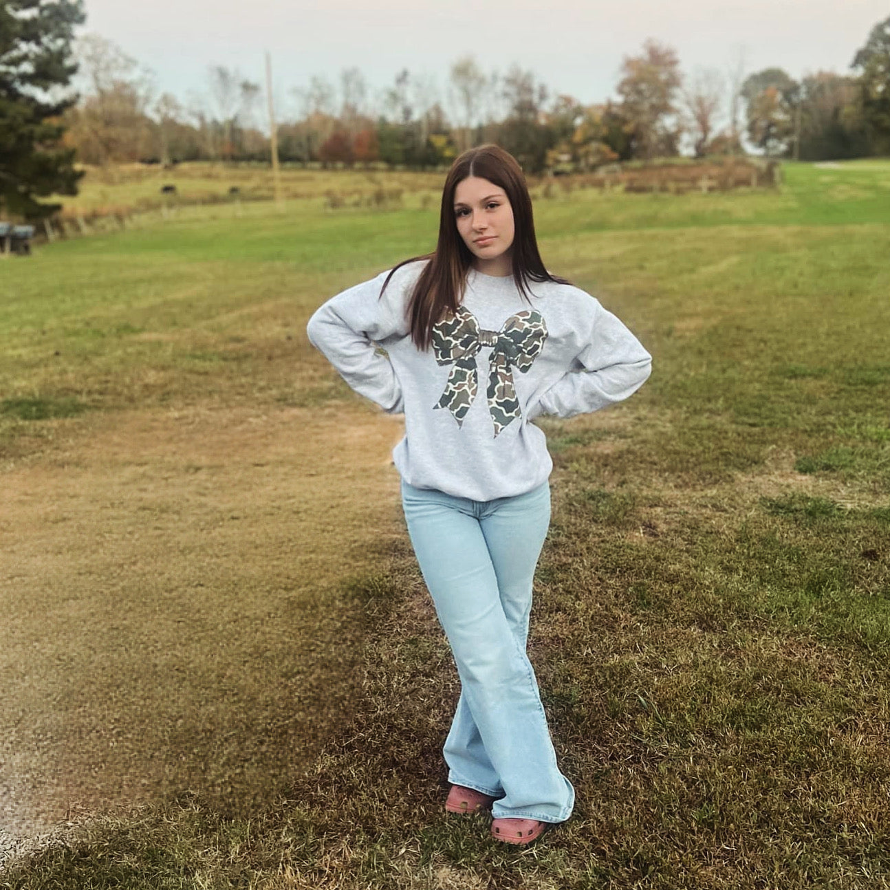 Camo Bow Sweatshirt