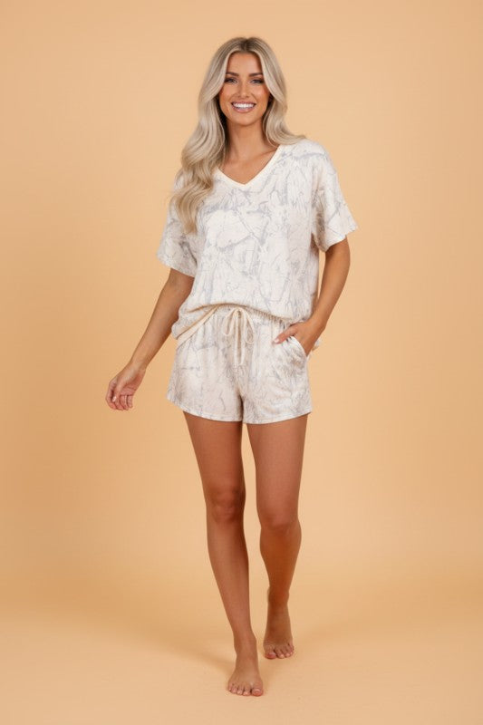 Camo V Neck Set