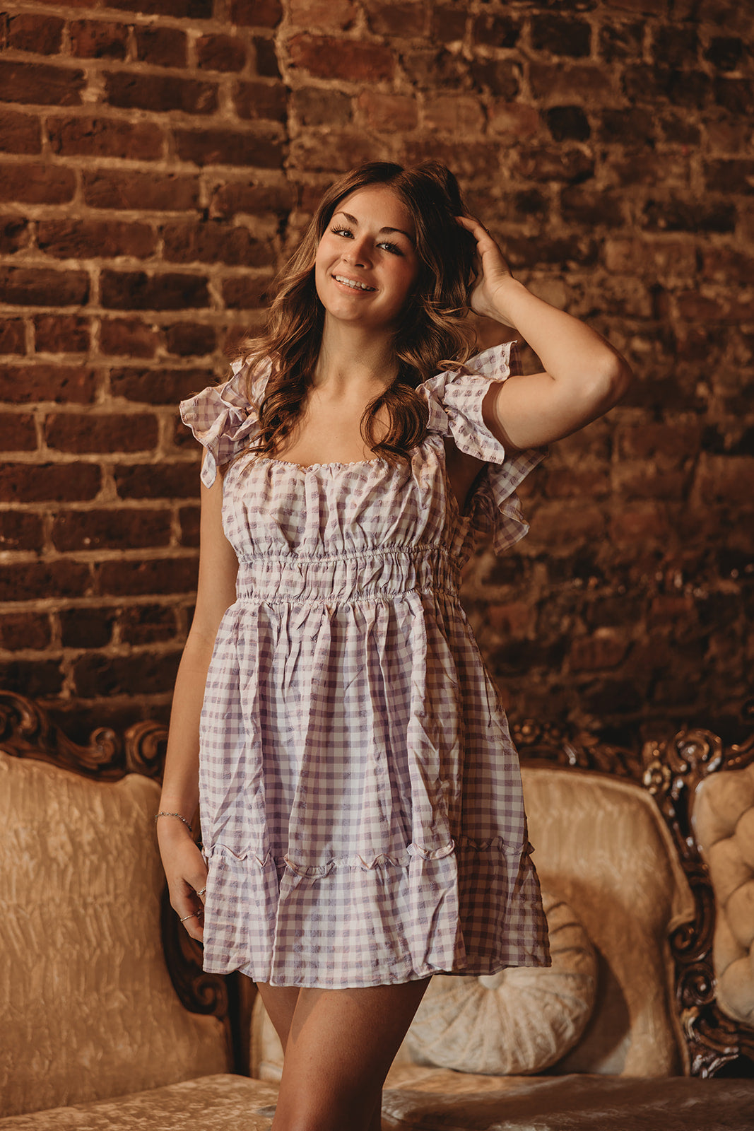 Purple Gingham Dress