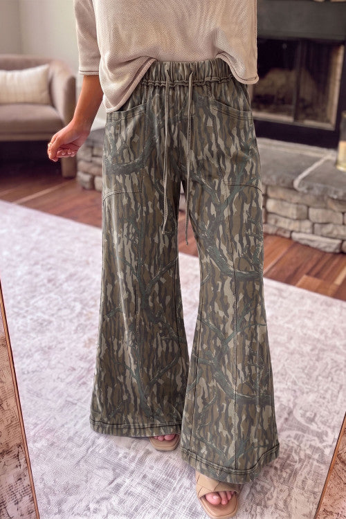Bottomland Camo Wide Leg Sweatpants PRE ORDER